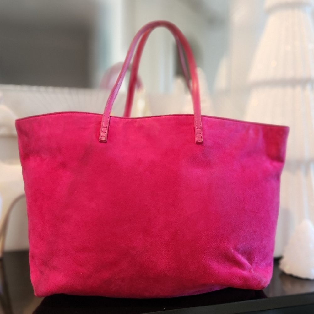 Fendi Pink Suede Tote Bag. Beautiful. Needs A Quick Trip To Spa! Save $$$$